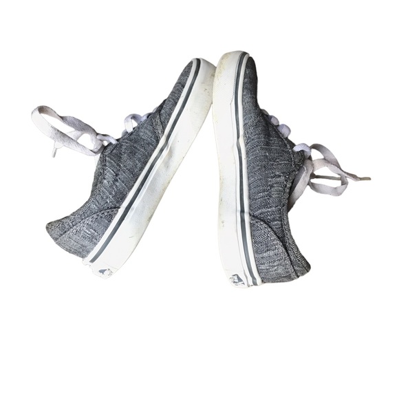 Girls 11.5 grey and white vans with pink insides and glitter vans bill shoes - Picture 2 of 5